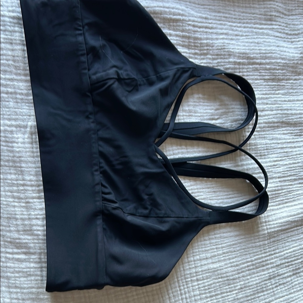 Black Strappy Sports Bra